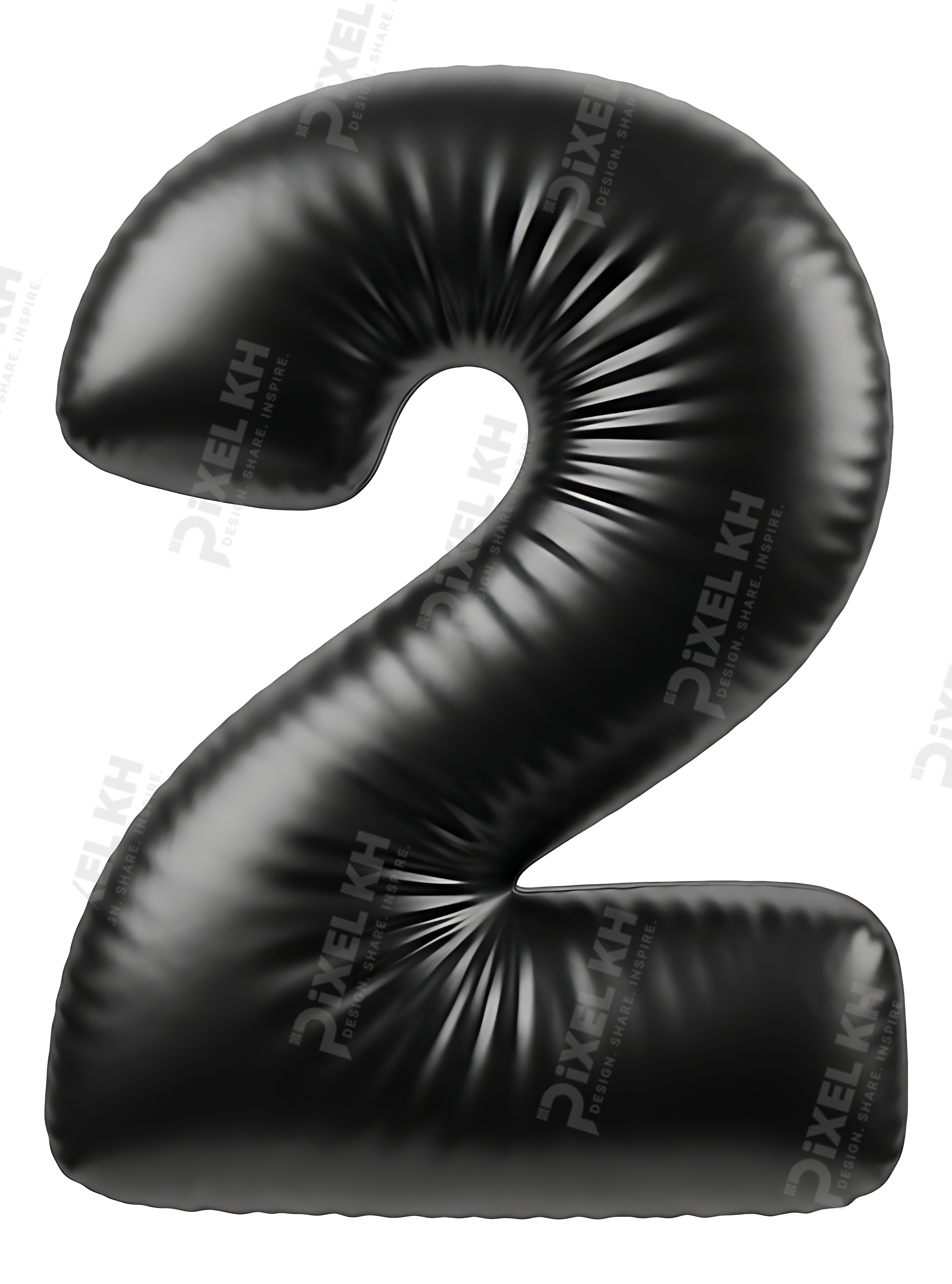 A balloon shaped like the number 2,matte