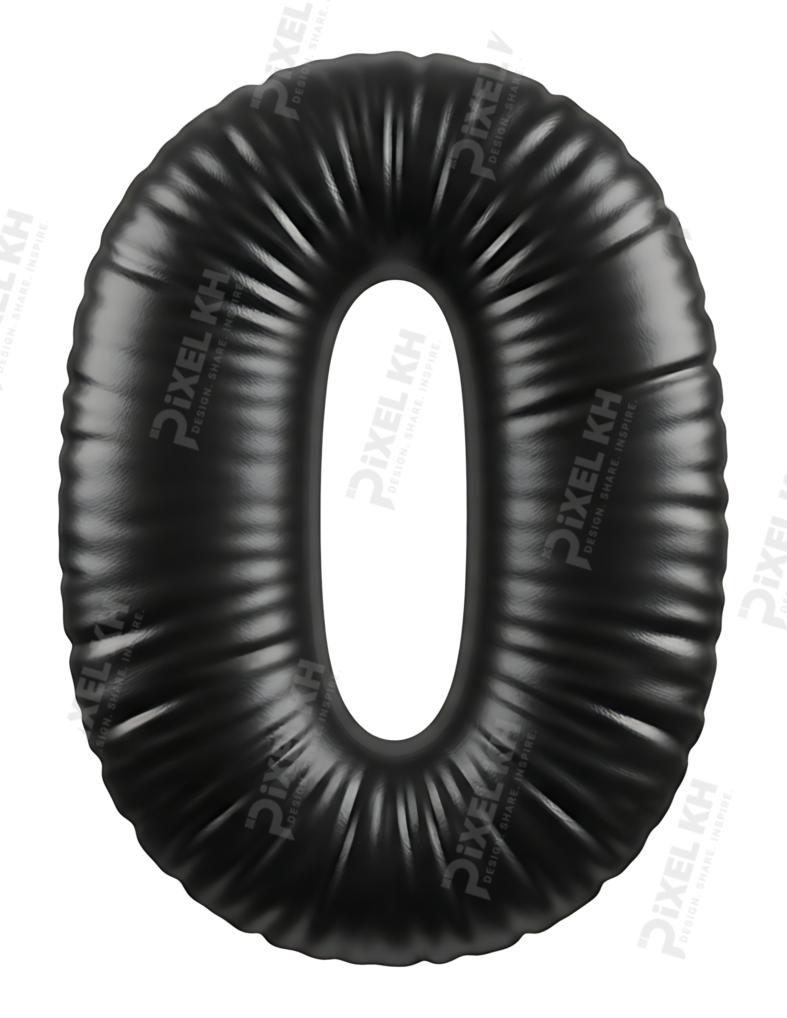 A balloon shaped like the number 0,matte